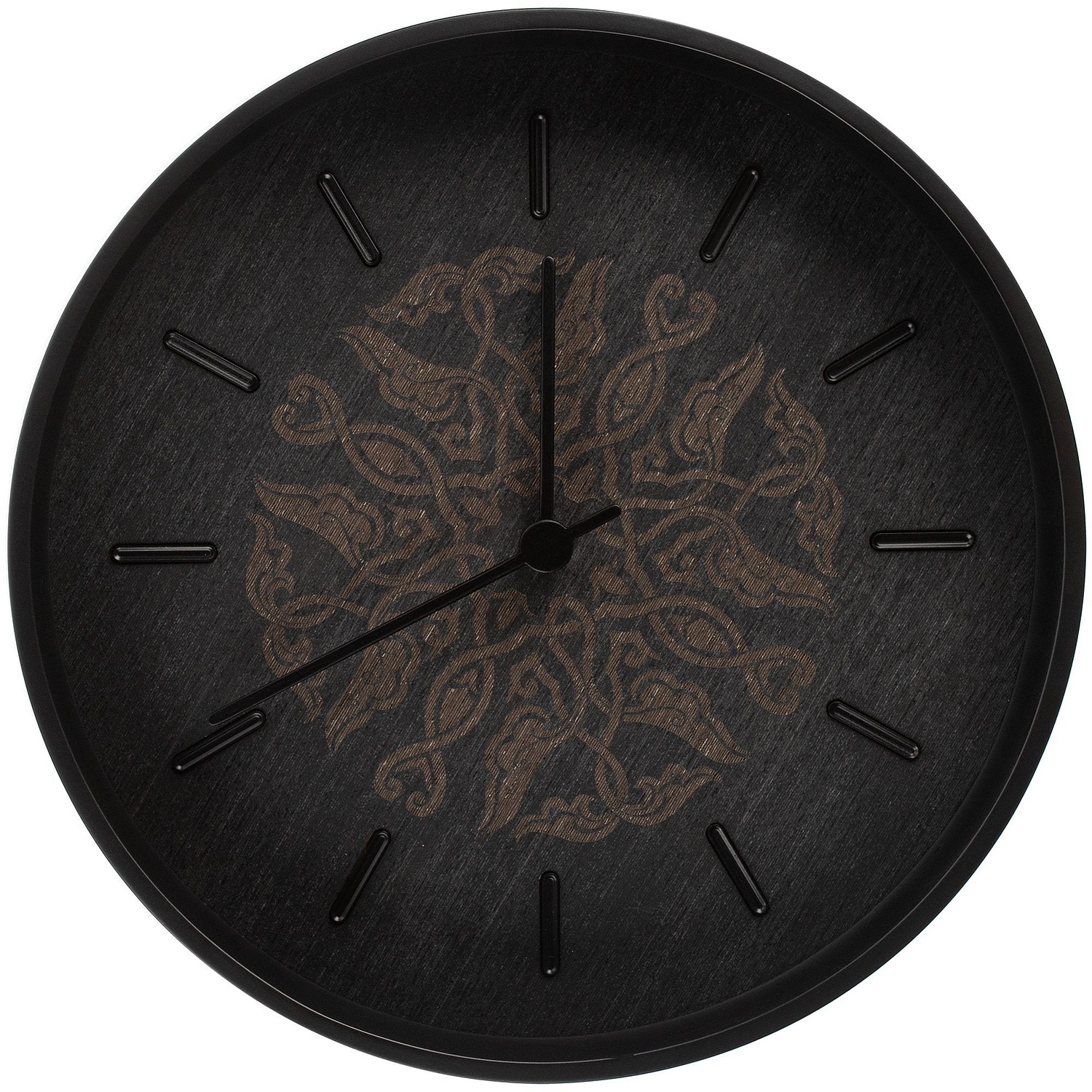 Часы настенные Beam, черное дерево с логотипом