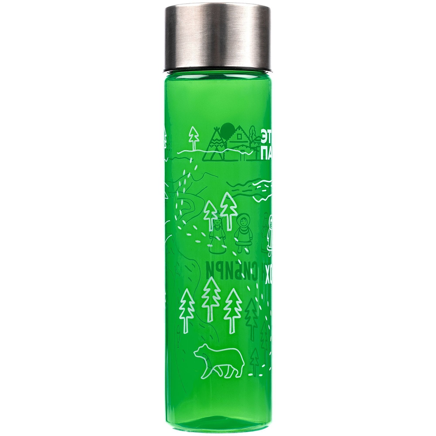 Бутылка для воды Misty, зеленая с логотипом