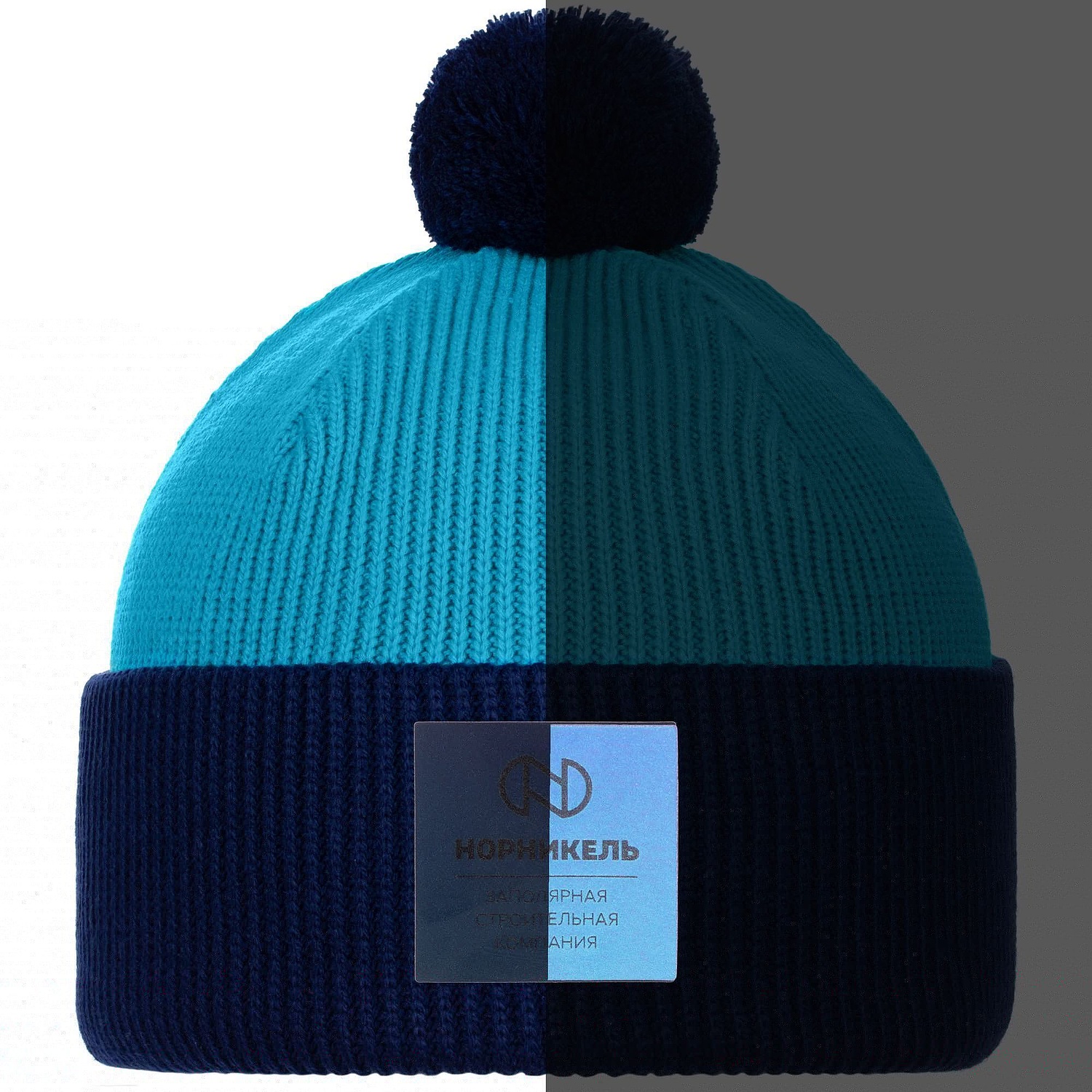 Шапка Snappy, бирюзовая с синим с логотипом