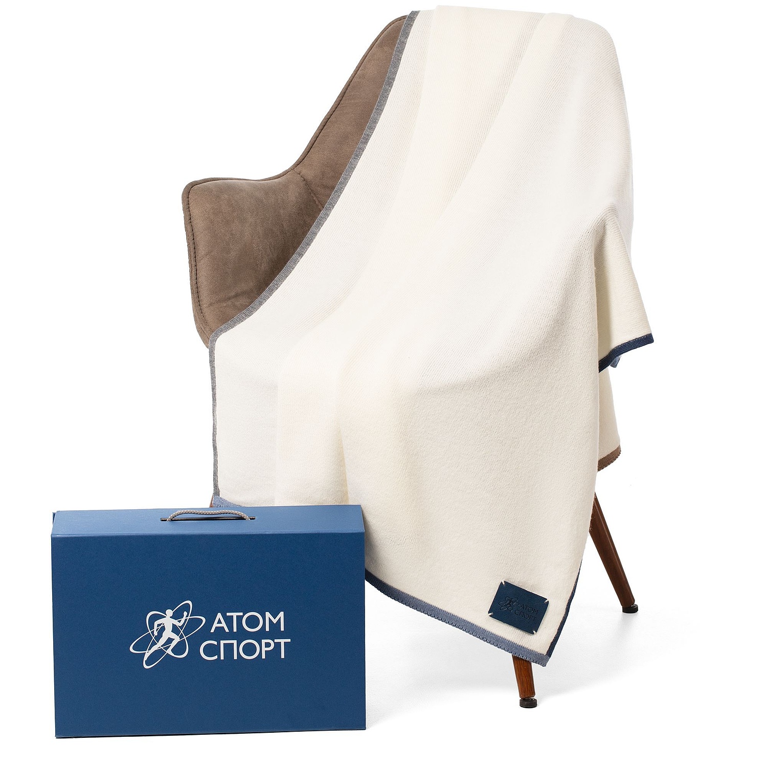 Лейбл кожаный Beta, XL, синий с логотипом