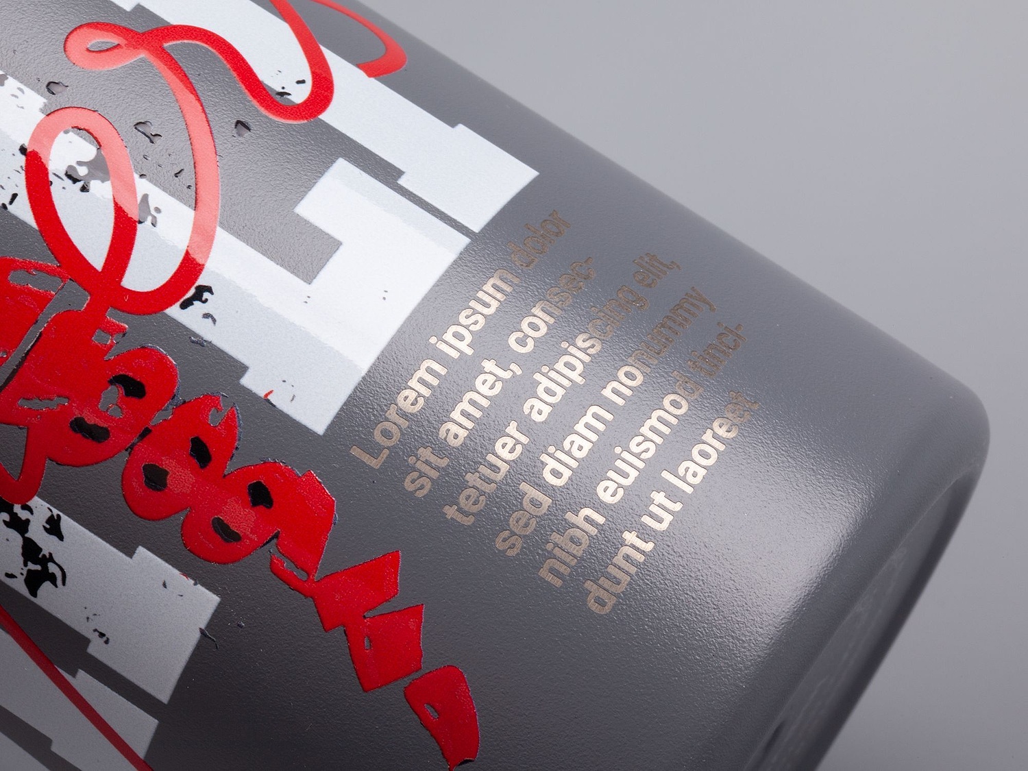 Термостакан Hardproof, серый с логотипом