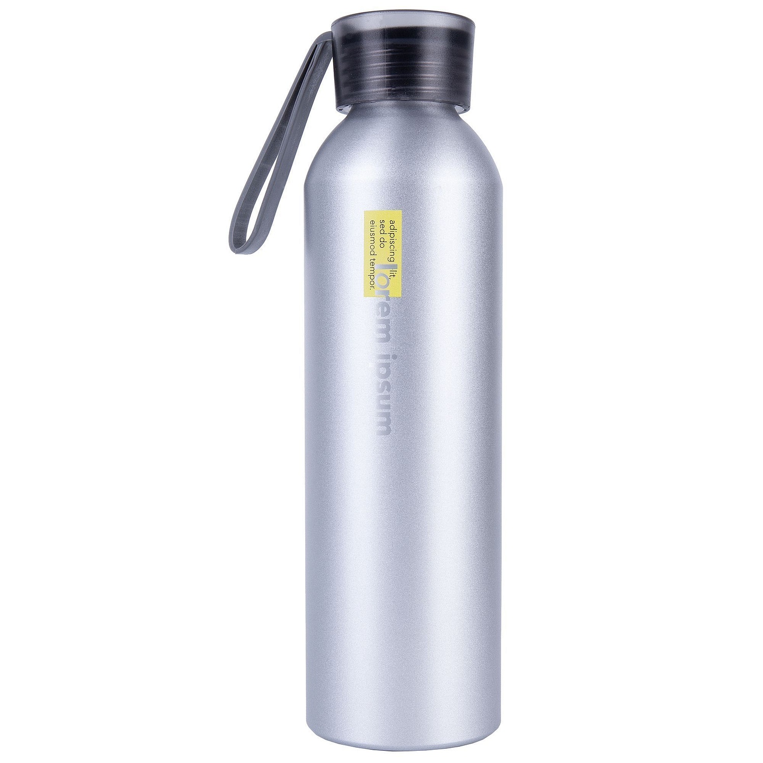 Спортивная бутылка для воды Rio, серебристая с логотипом