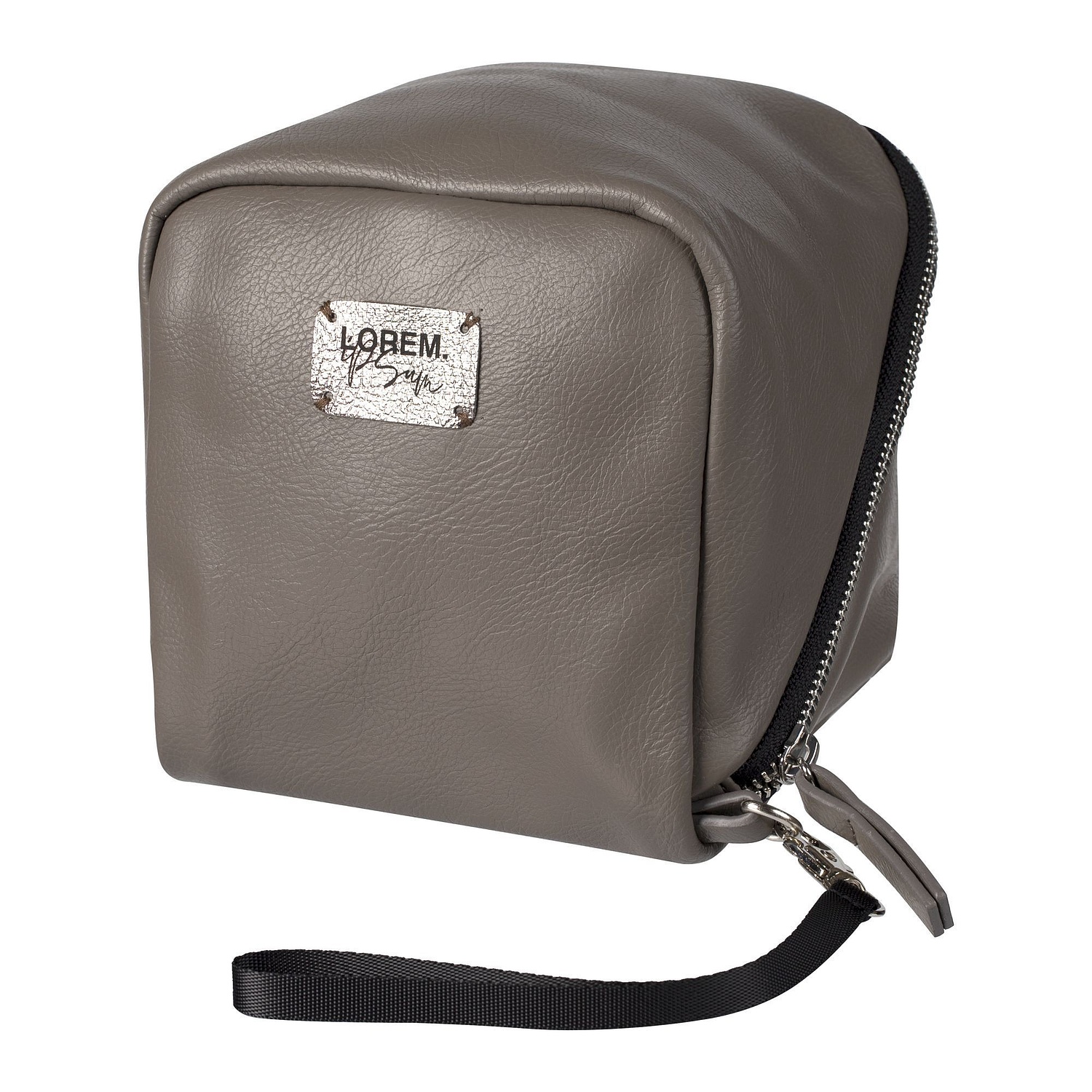 Дорожная косметичка Cubo, серая с логотипом