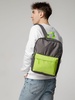 Рюкзак Sensa, серый с салатовым с логотипом