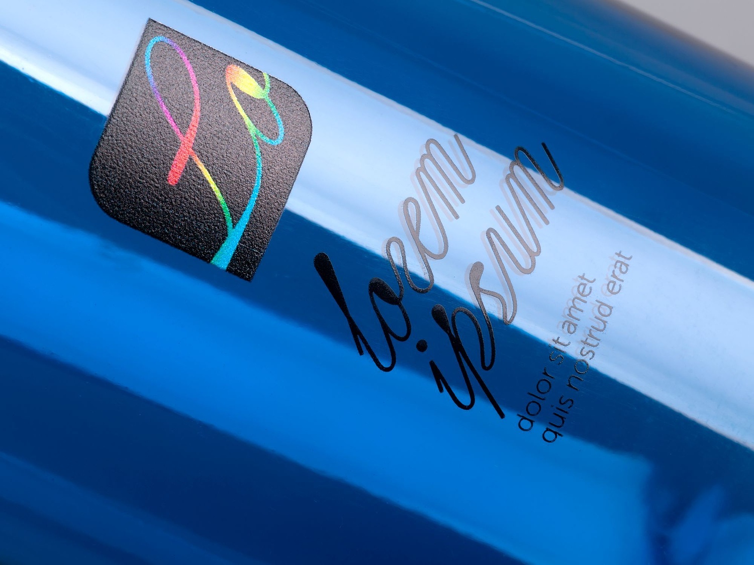 Бутылка для воды Plaske, синяя с логотипом