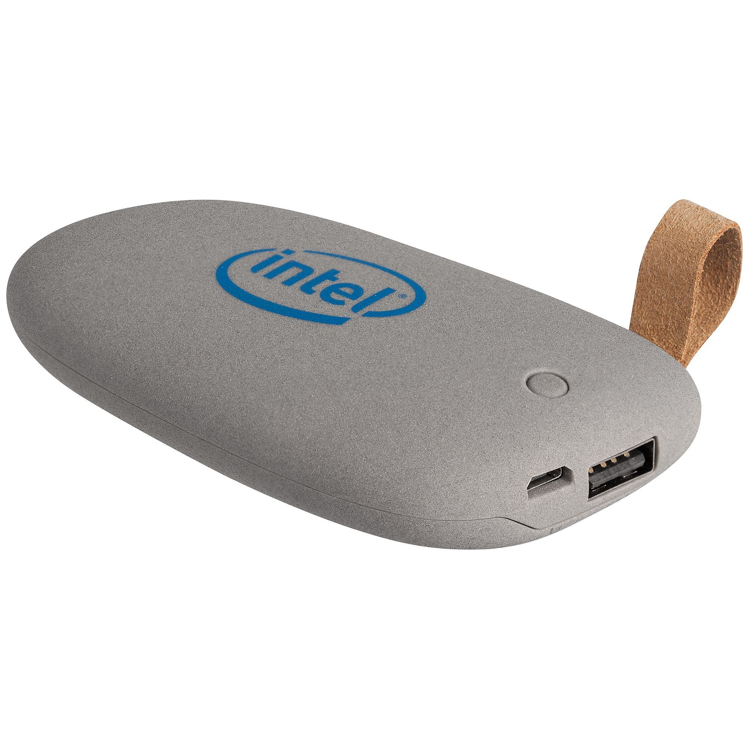 Внешний аккумулятор Pebble 5200 мАч, серый с логотипом