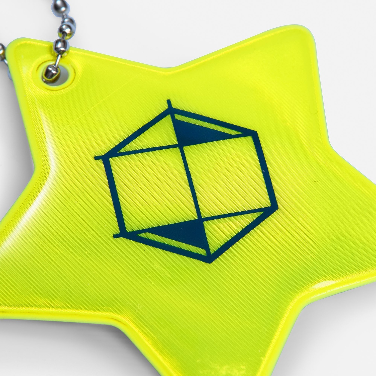 Светоотражатель Spare Care, звезда, желтый неон с логотипом