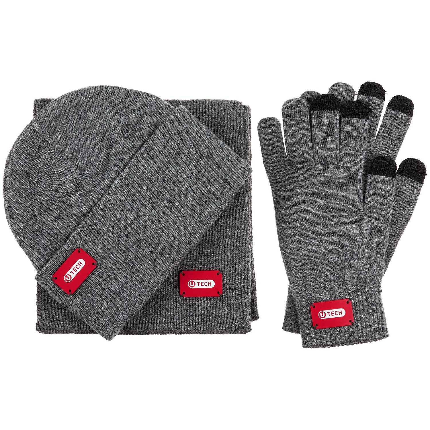 Шарф Urban Flow, темно-серый меланж с логотипом