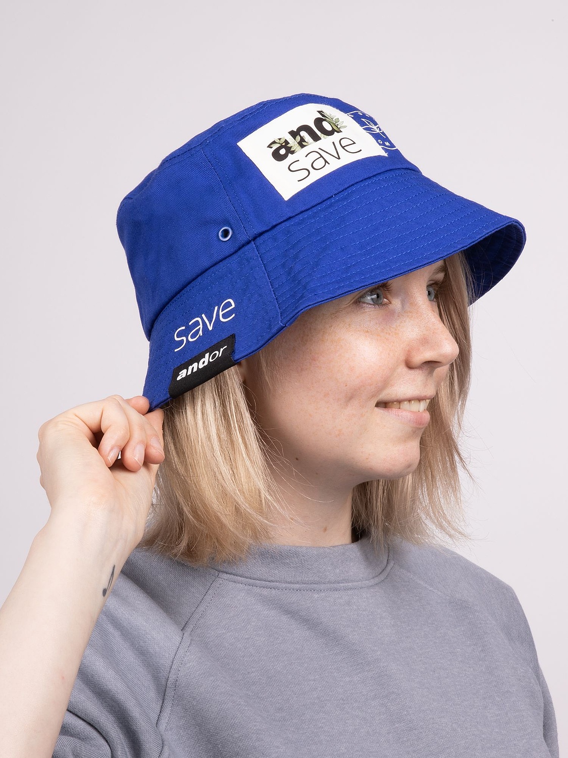 Панама C7, синяя с логотипом