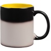 Кружка-хамелеон On Display, матовая, черная с желтым с логотипом