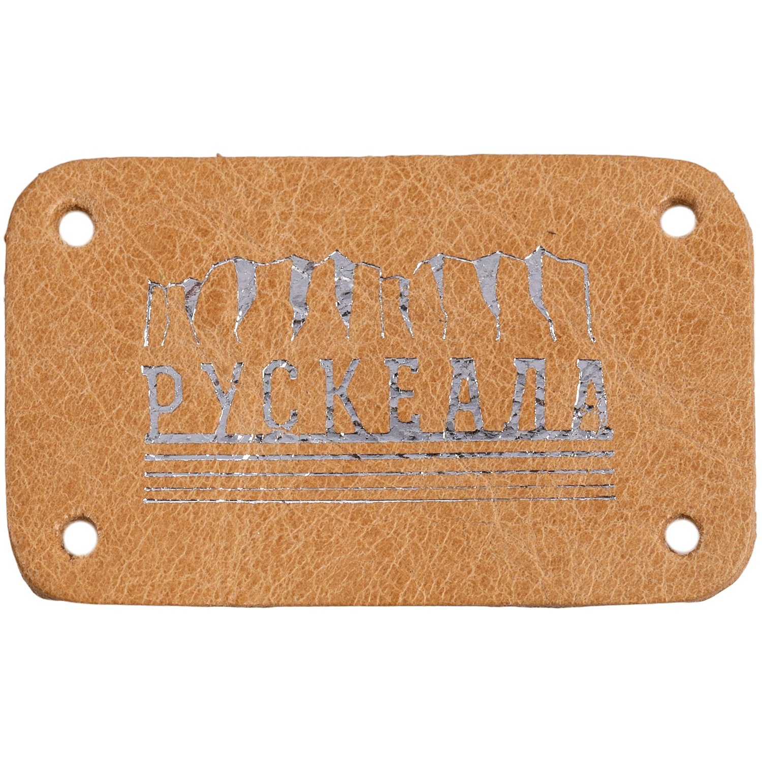 Лейбл кожаный Beta, S, бежевый с логотипом