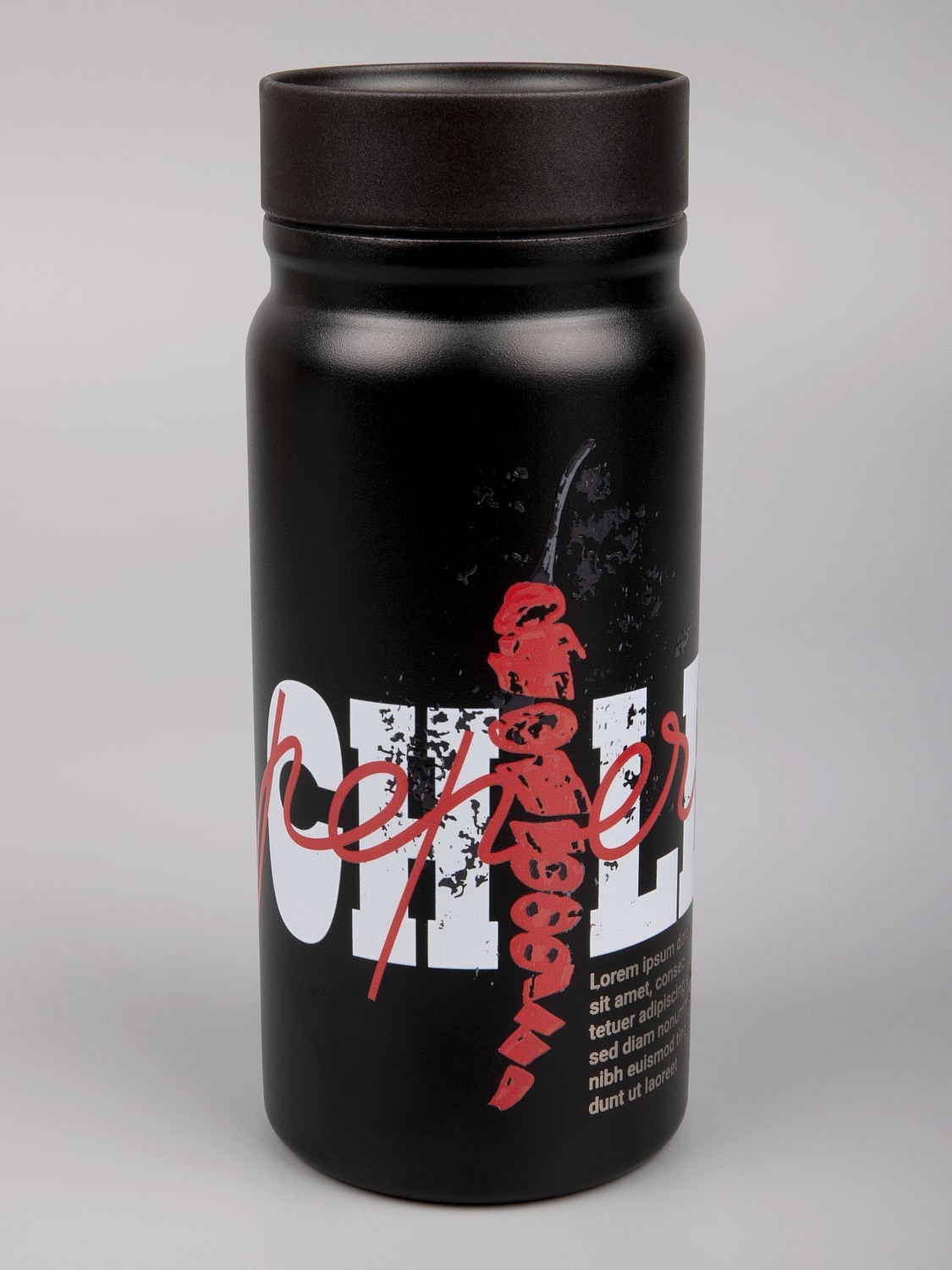 Термостакан Hardproof, черный с логотипом