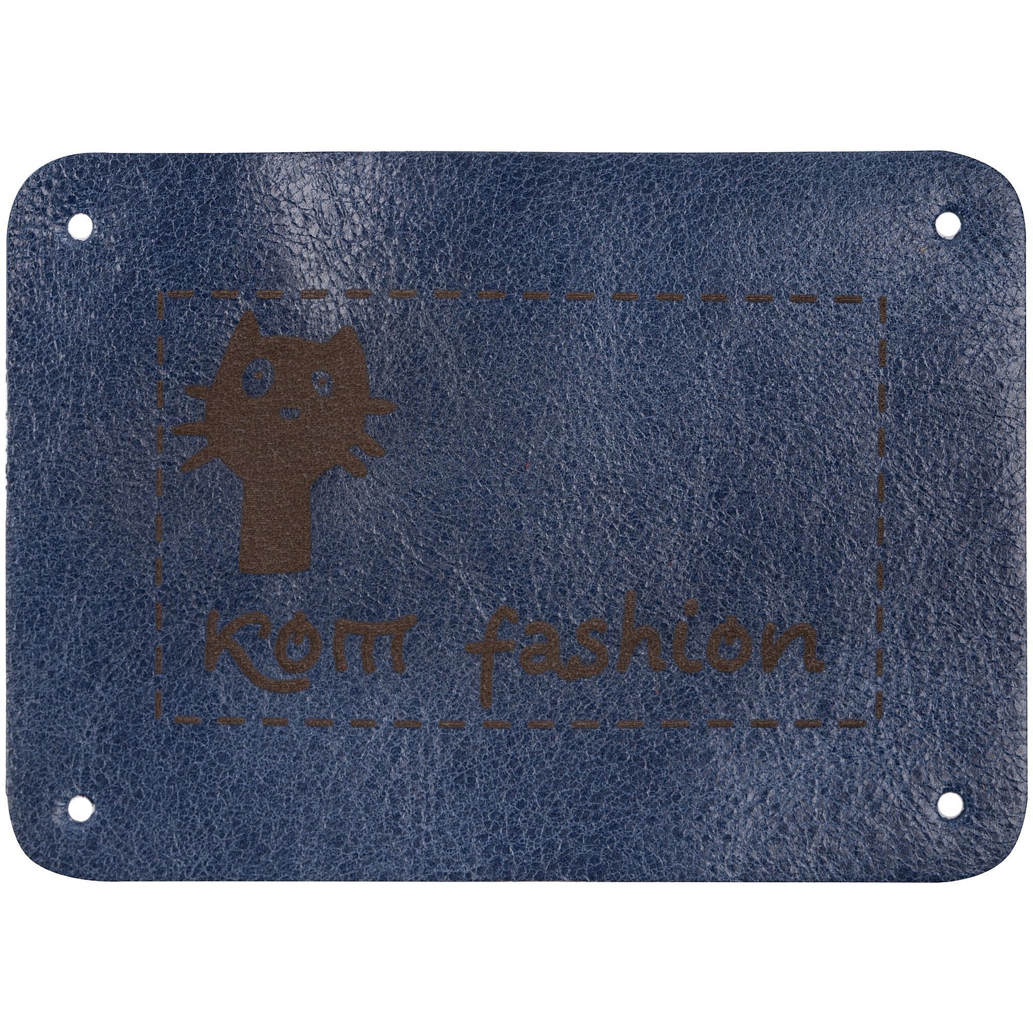 Лейбл кожаный Beta, XL, синий с логотипом