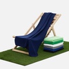 Флисовый плед Warm&Peace XL, синий с логотипом