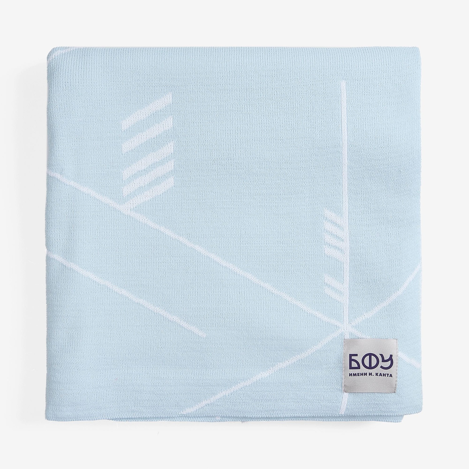 Плед Winterflake, бело-голубой с люрексом