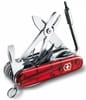 Офицерский нож CyberTool L, полупрозрачный красный с логотипом