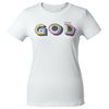 Футболка женская «Новый GOD», белая с логотипом
