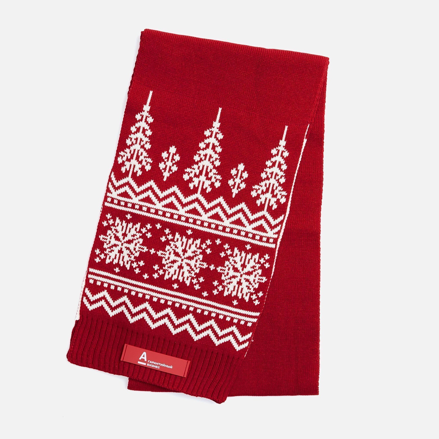 Шарф Elnik, красный с молочно-белым