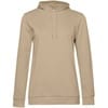 Толстовка с капюшоном женская Hoodie, бежевая с логотипом