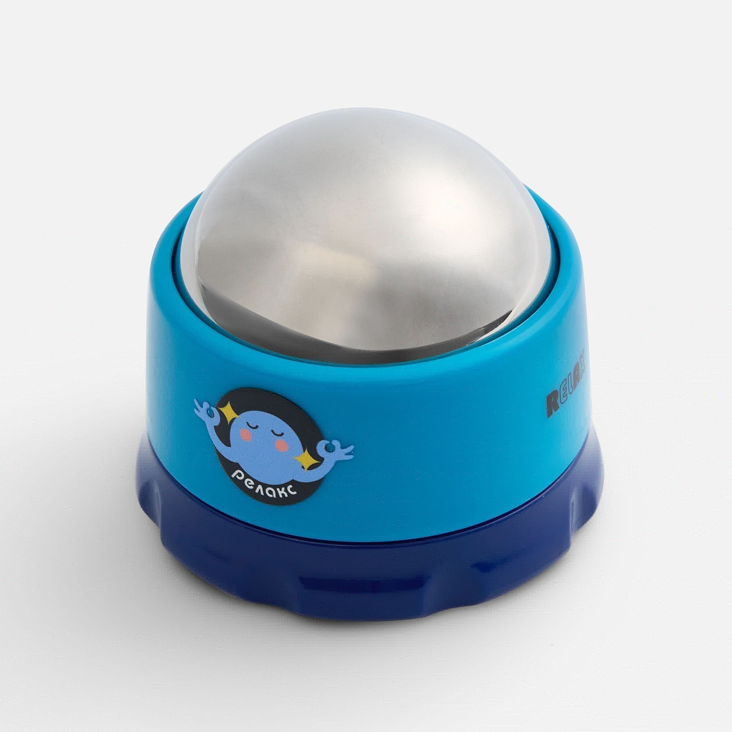 Шариковый ролик-массажер Blobus, синий с голубым с логотипом