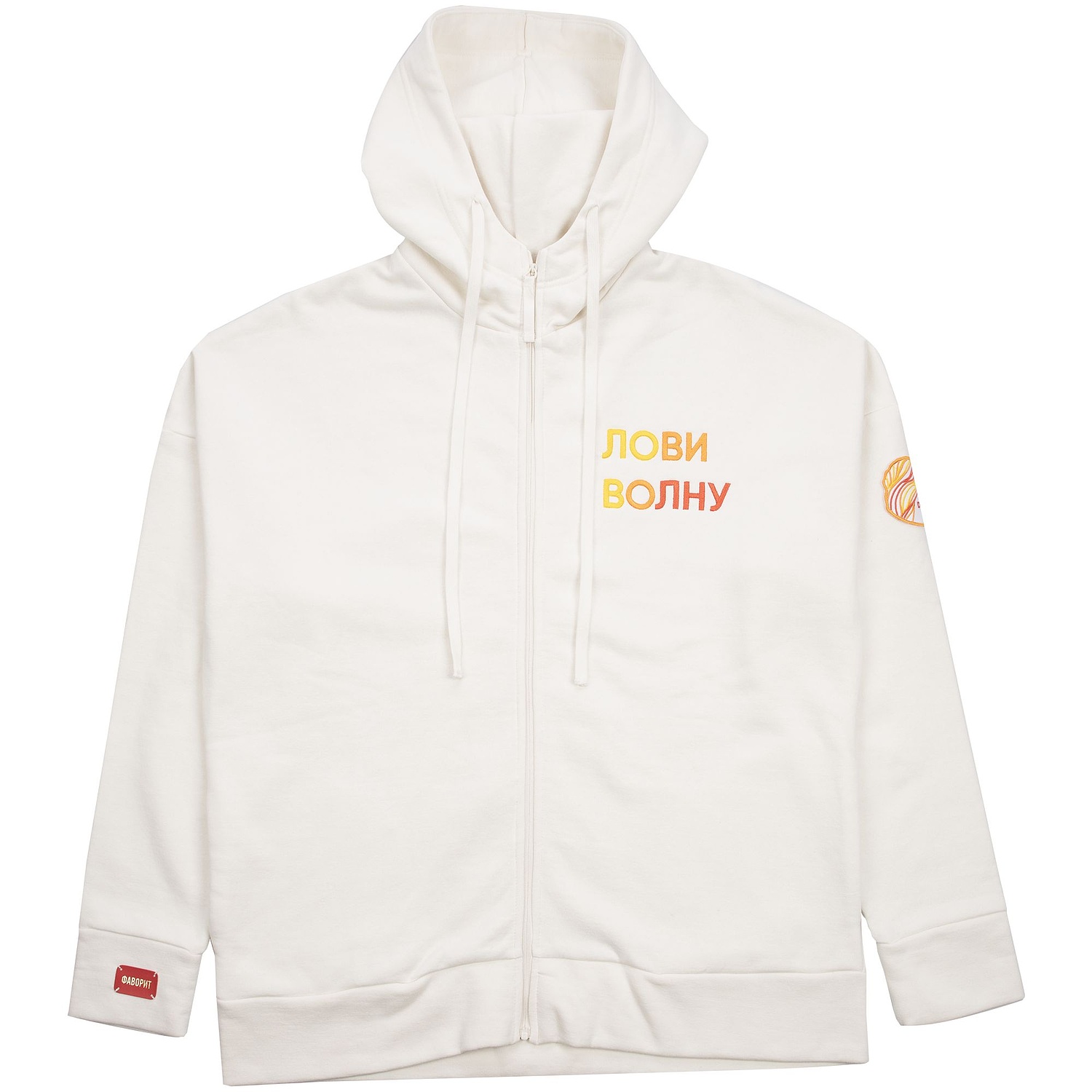 Толстовка унисекс H3, молочно-белая с логотипом