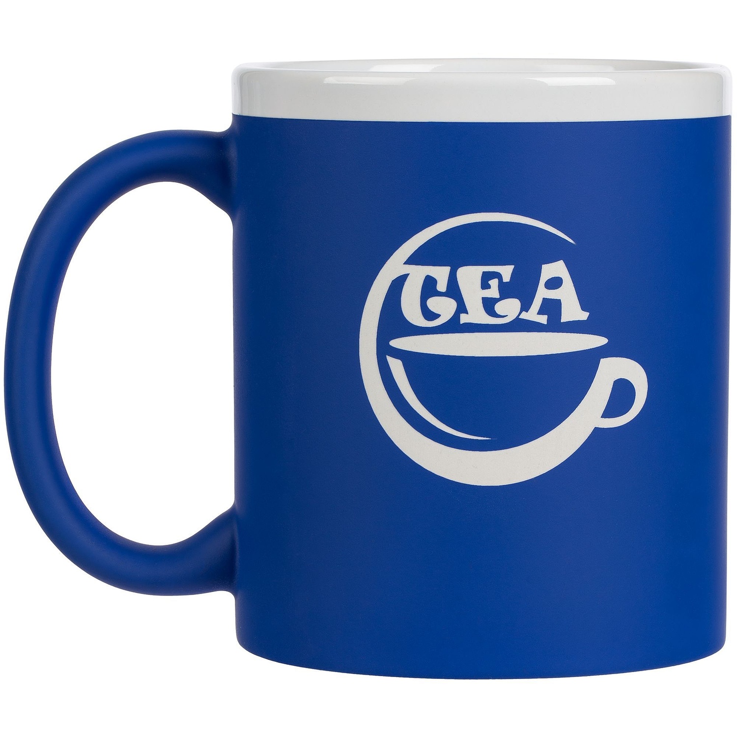 Кружка StopSpot с покрытием софт-тач, синяя с логотипом