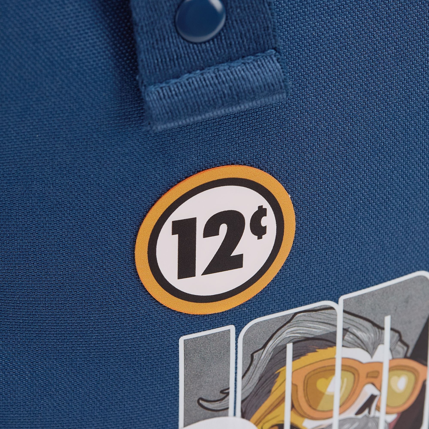 Наклейка тканевая Lunga Round, M, оранжевый неон с логотипом