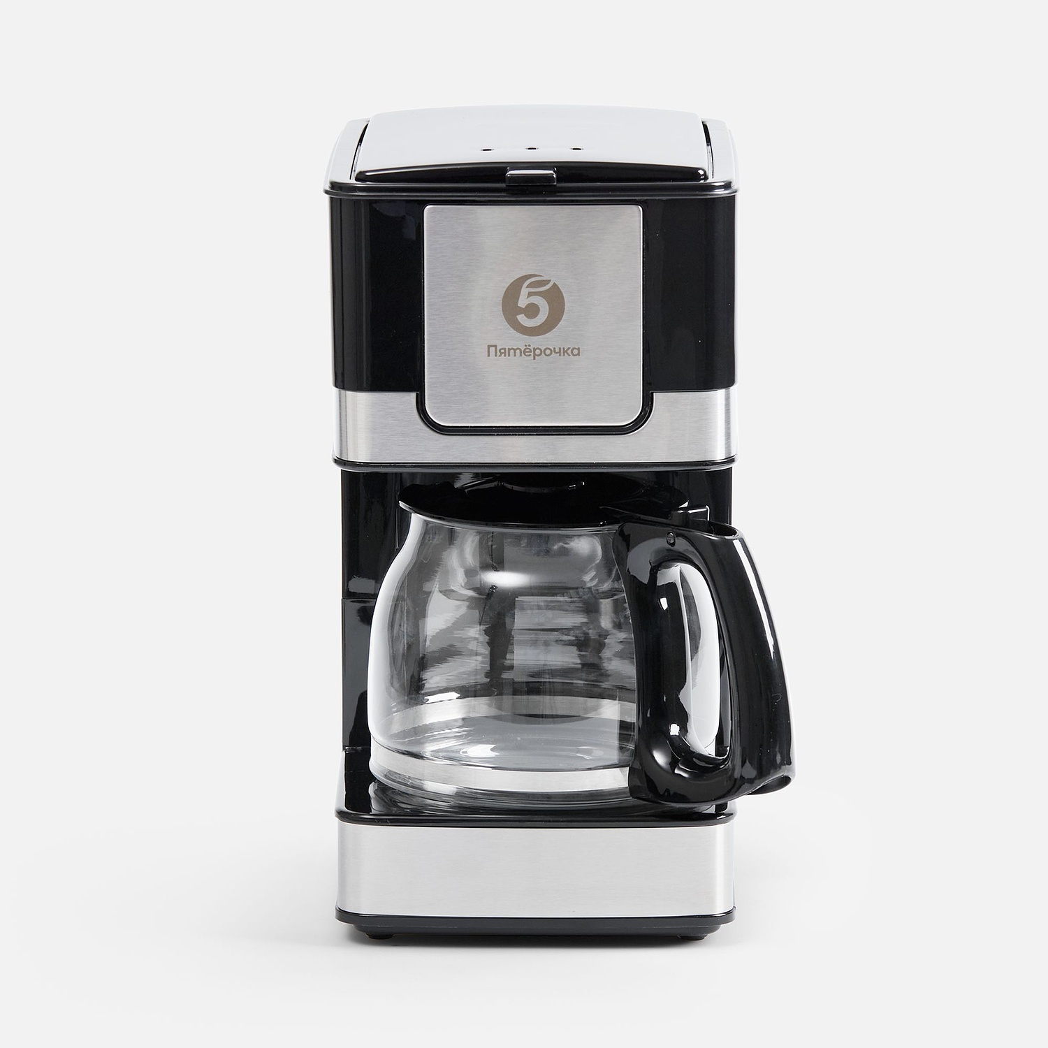 Электрическая кофеварка DayDriver, черно-серебристая с логотипом