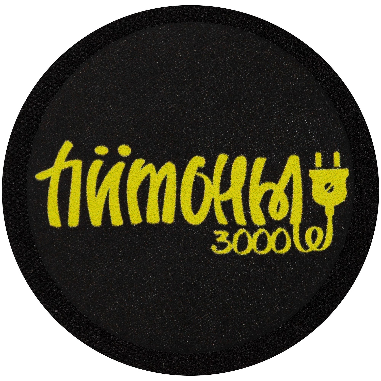 Наклейка тканевая Lunga Round, M, черная с логотипом