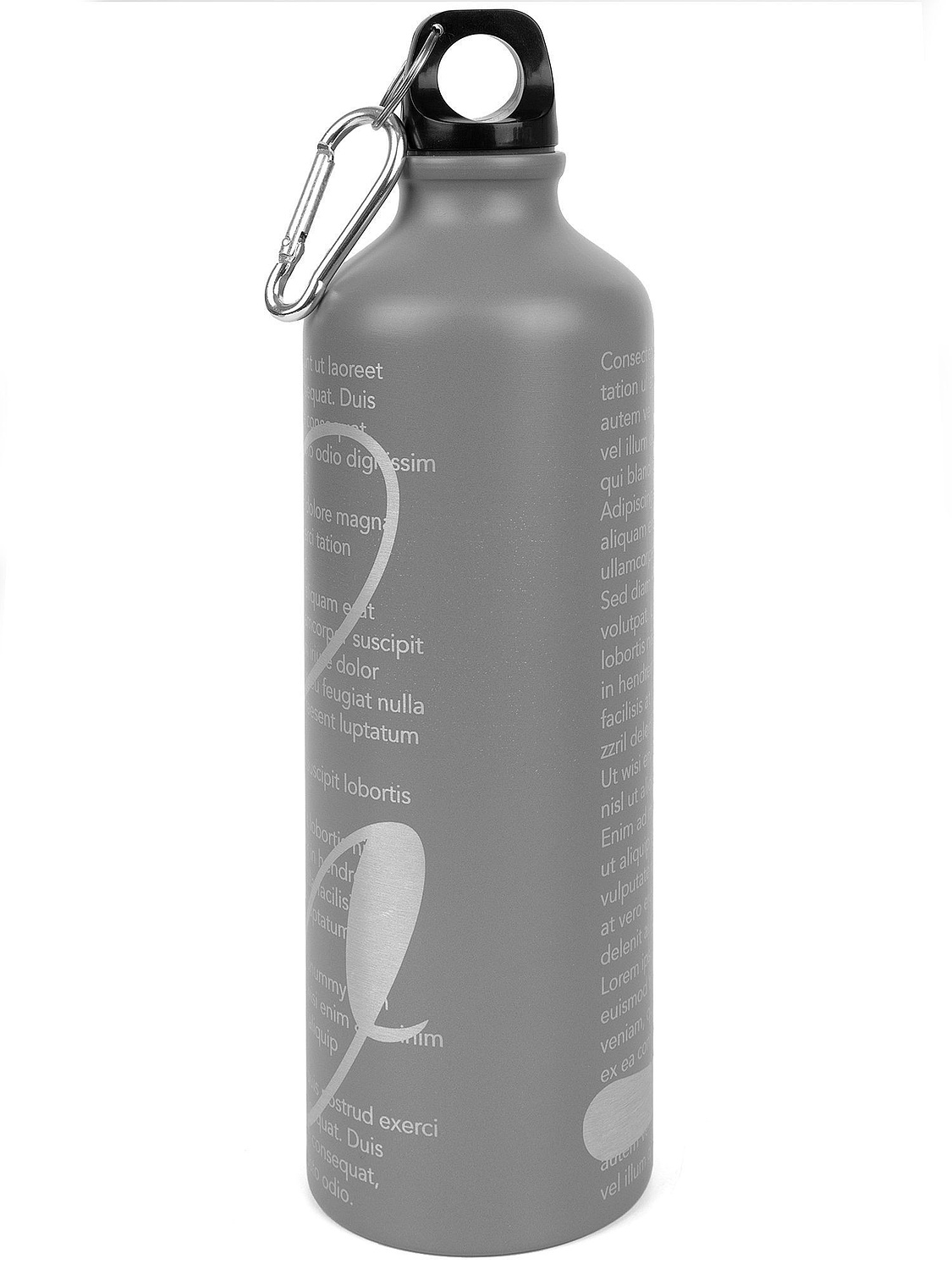 Бутылка для воды Funrun 750, серая с логотипом