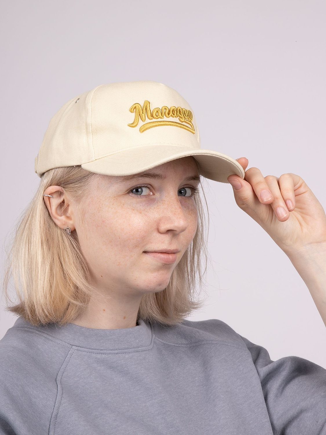 Бейсболка Standard, бежевая с логотипом