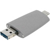 Флешка Pebble Universal, USB 3.0, серая, 64 Гб с логотипом