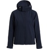 Куртка женская Hooded Softshell темно-синяя с логотипом