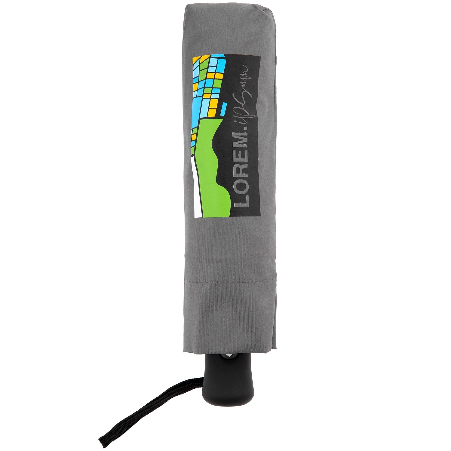 Зонт складной Monsoon, серый с логотипом