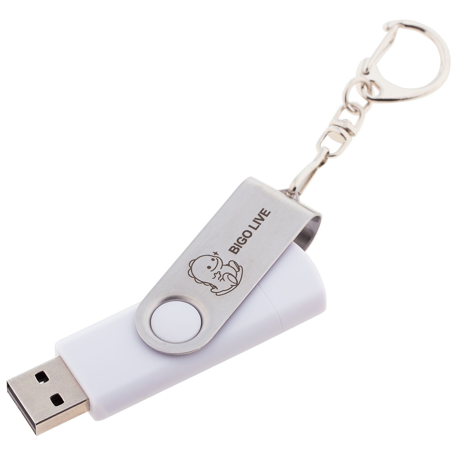 Флешка Double Twist 16 Гб белая с логотипом