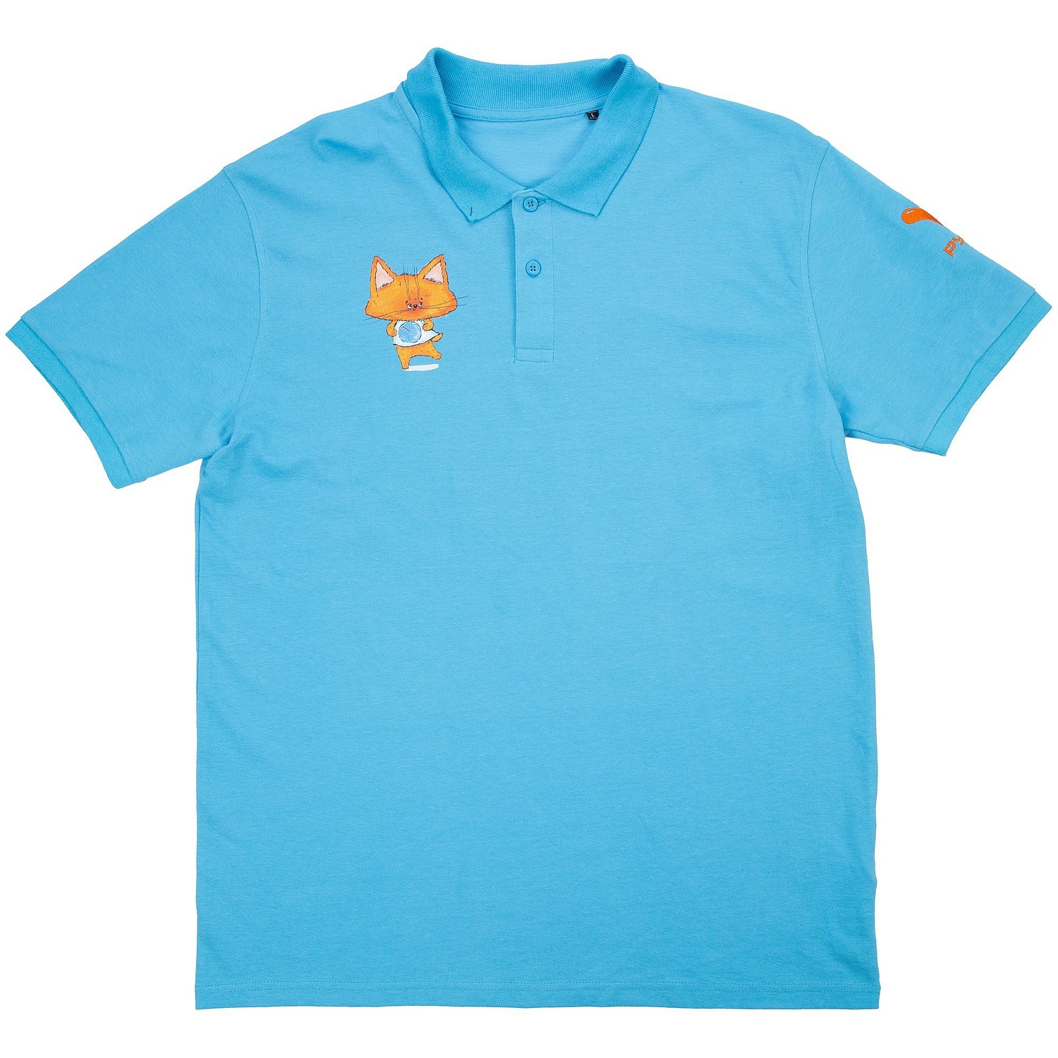 Рубашка поло мужская Inspire, бирюзовая с логотипом