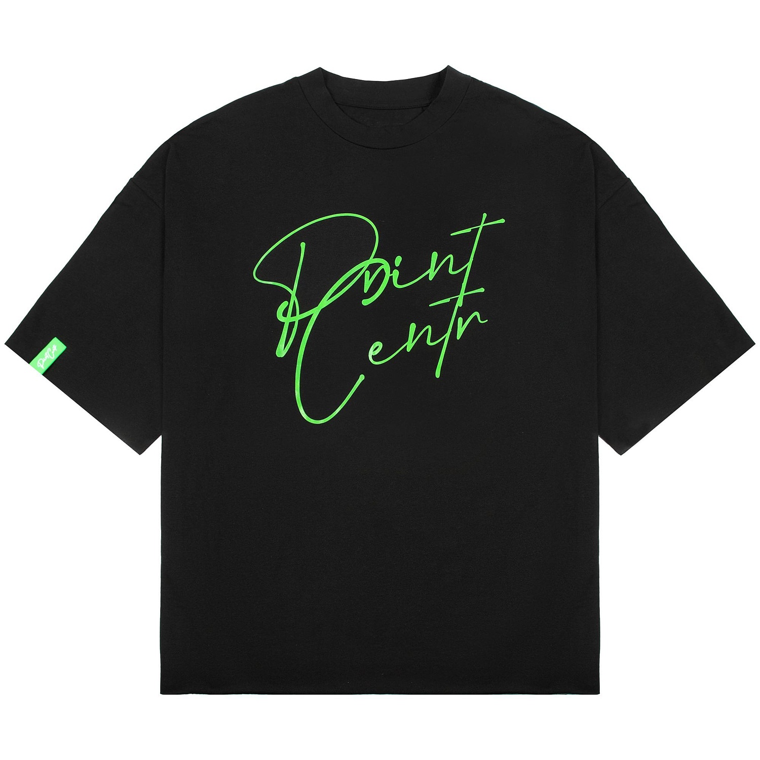 Лейбл тканевый Epsilon, S, зеленый неон с логотипом