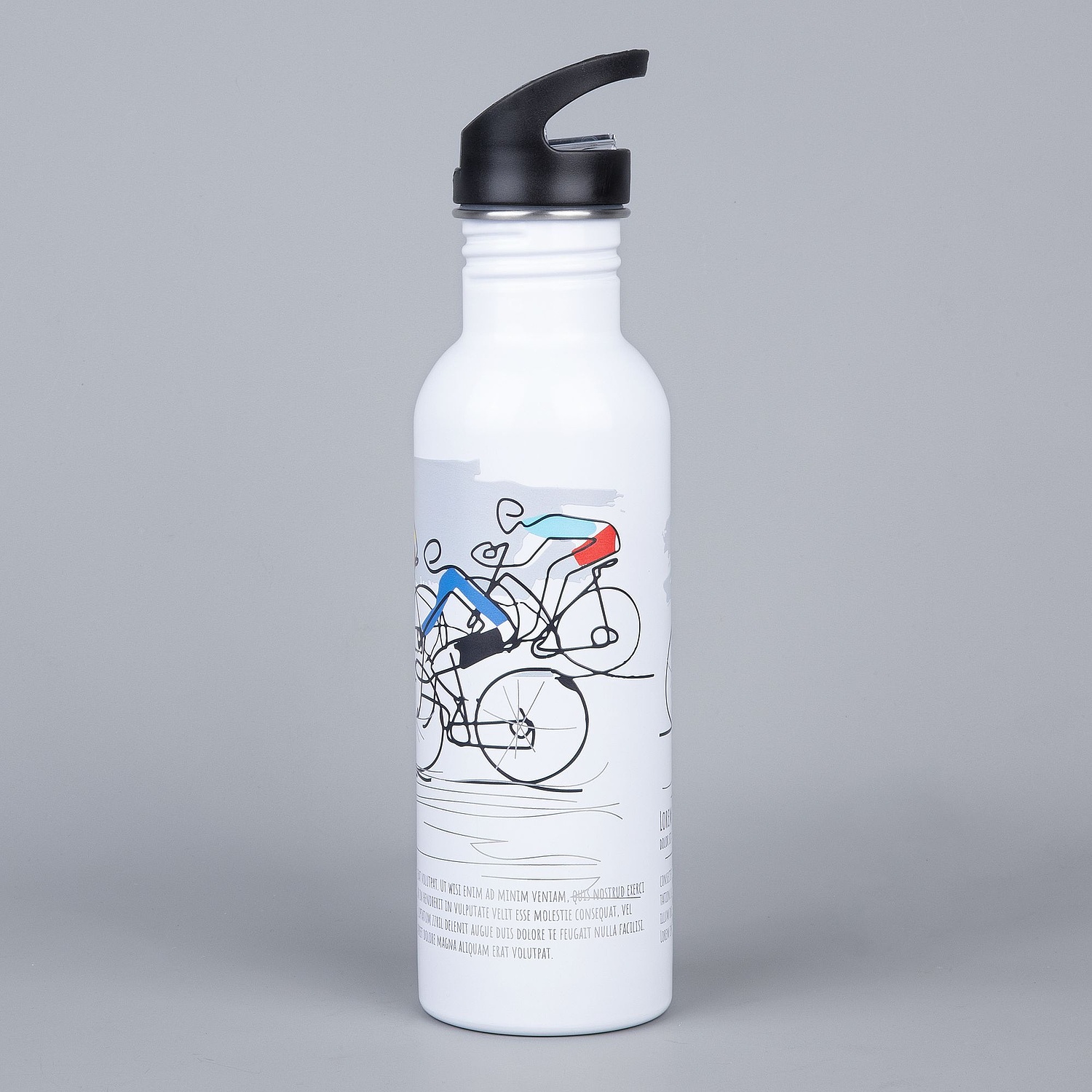 Спортивная бутылка Cycleway, белая с логотипом