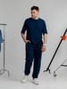 Футболка оверсайз Vozduh 2.0, синяя с логотипом