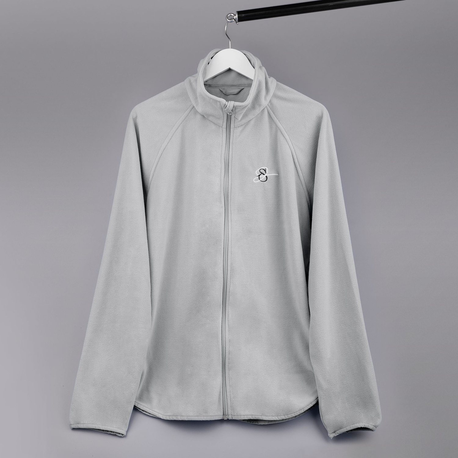 Куртка флисовая унисекс Fliska, светло-серая с логотипом