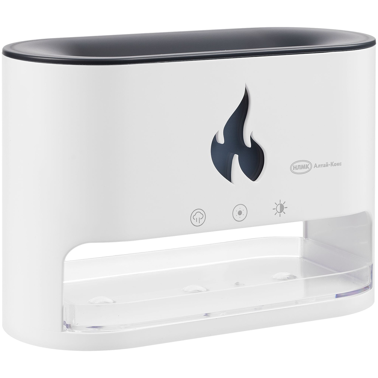 Увлажнитель-ароматизатор Fusion Blaze с имитацией пламени, белый с логотипом