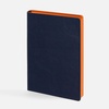 Ежедневник Doppio, недатированный, синий с оранжевым с логотипом