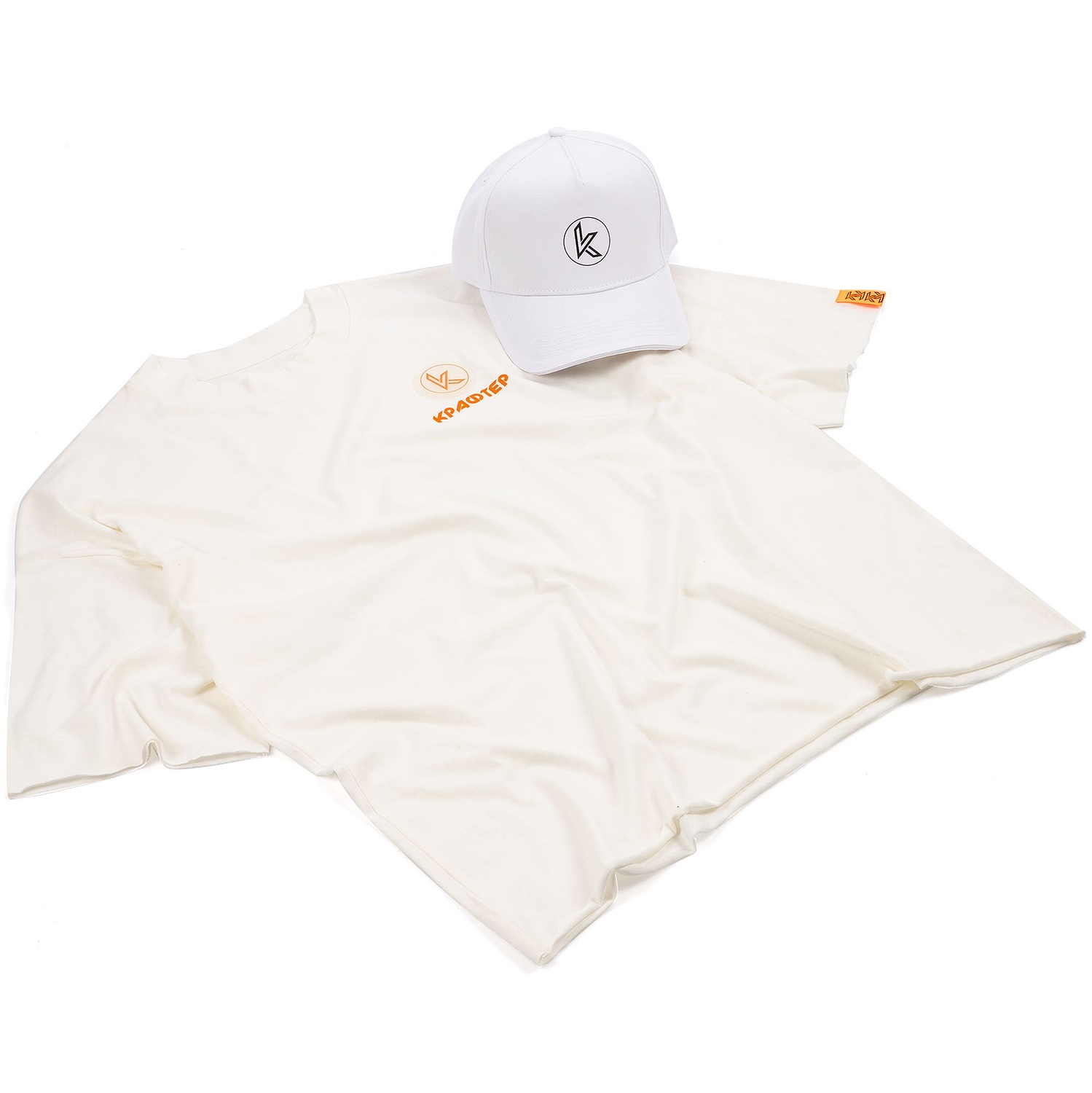 Футболка унисекс оверсайз T1, молочно-белая с логотипом