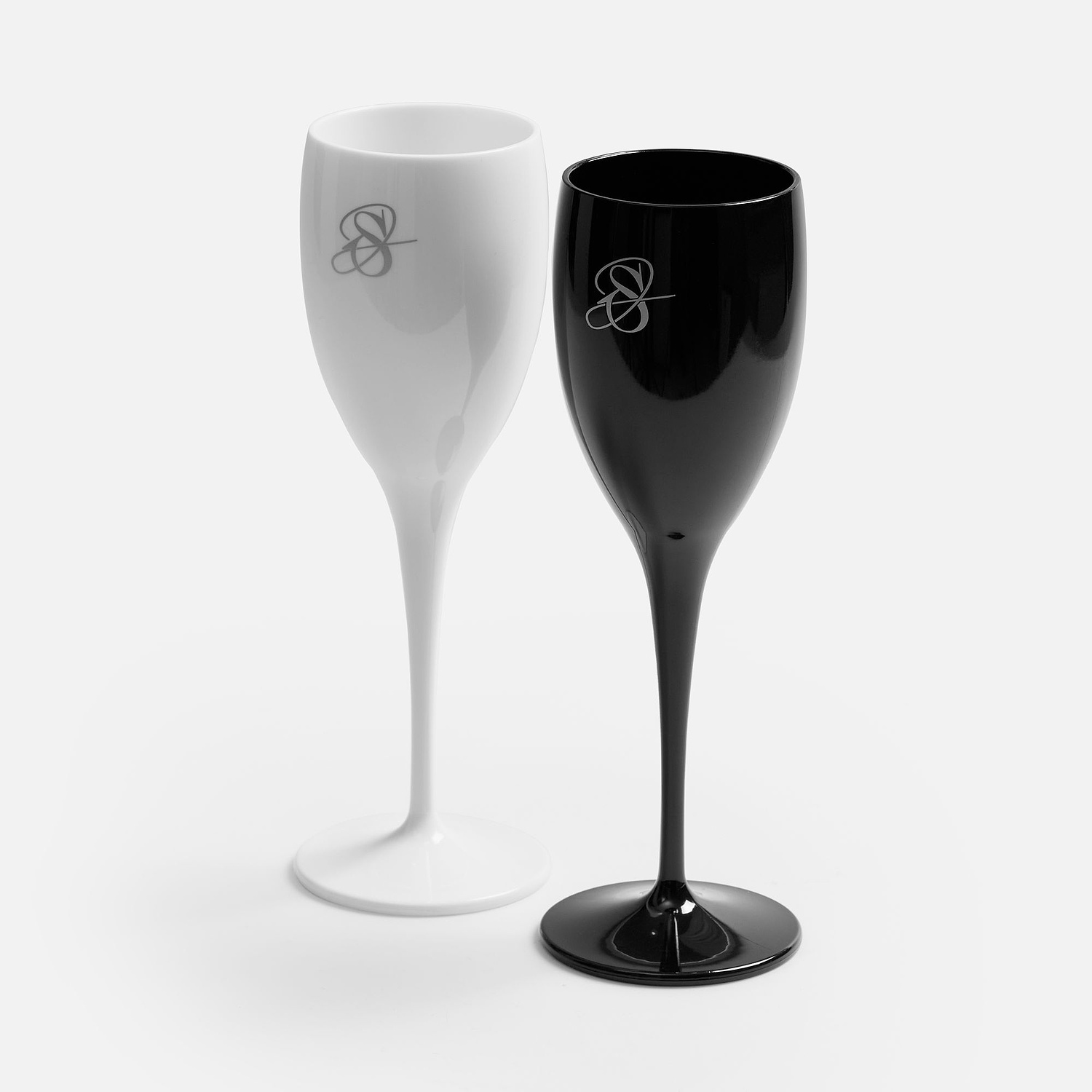 Бокал для шампанского Empresa, белый с логотипом