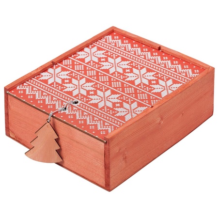Коробка деревянная "Скандик", средняя, красная