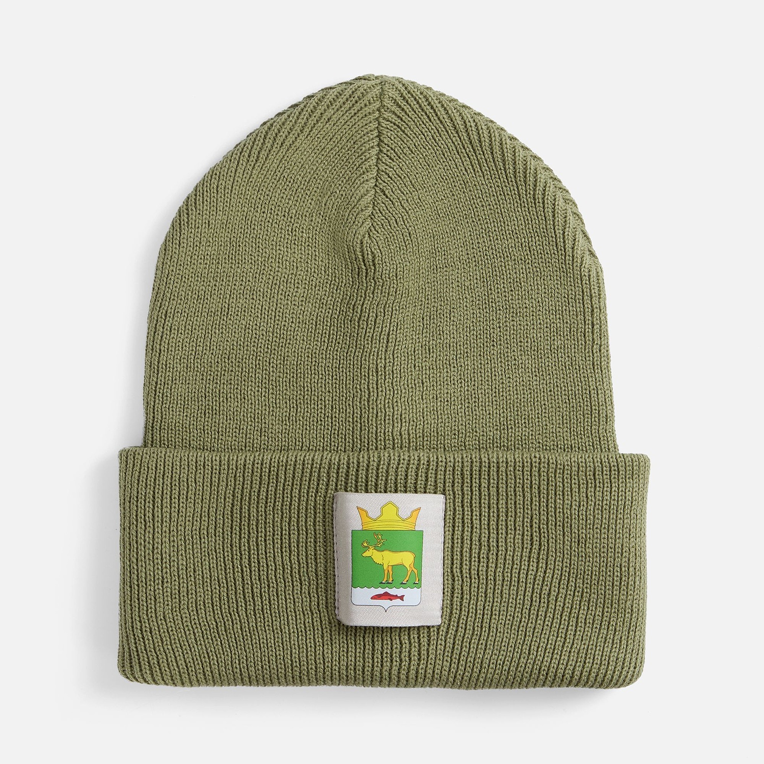 Лейбл тканевый Epsilon, L, светло-серый с логотипом