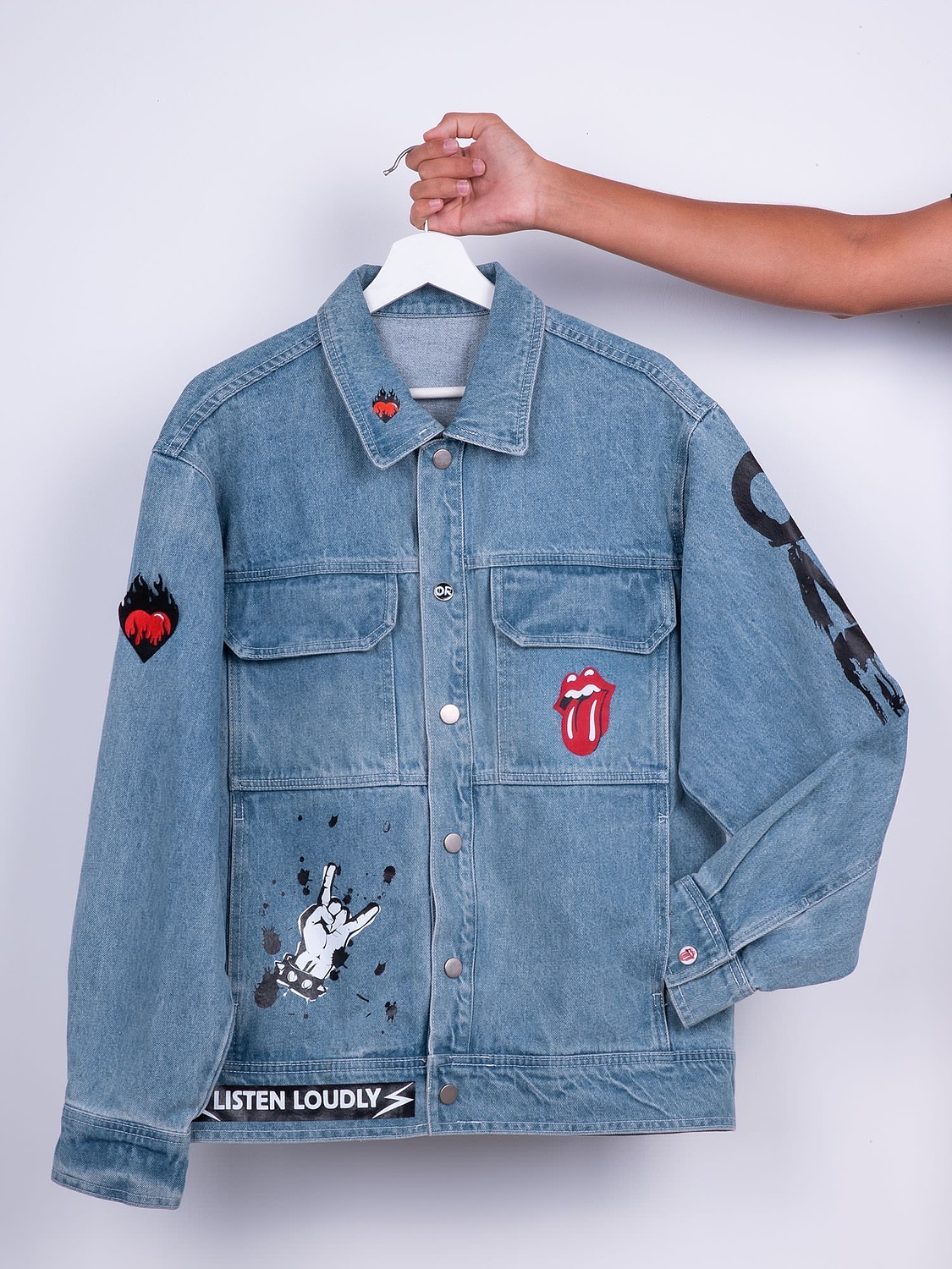 Куртка джинсовая O2, голубая с логотипом