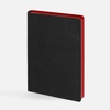 Ежедневник Doppio, недатированный, черный с красным с логотипом