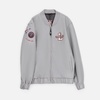 Бомбер из искусственной кожи Univer, серый с логотипом