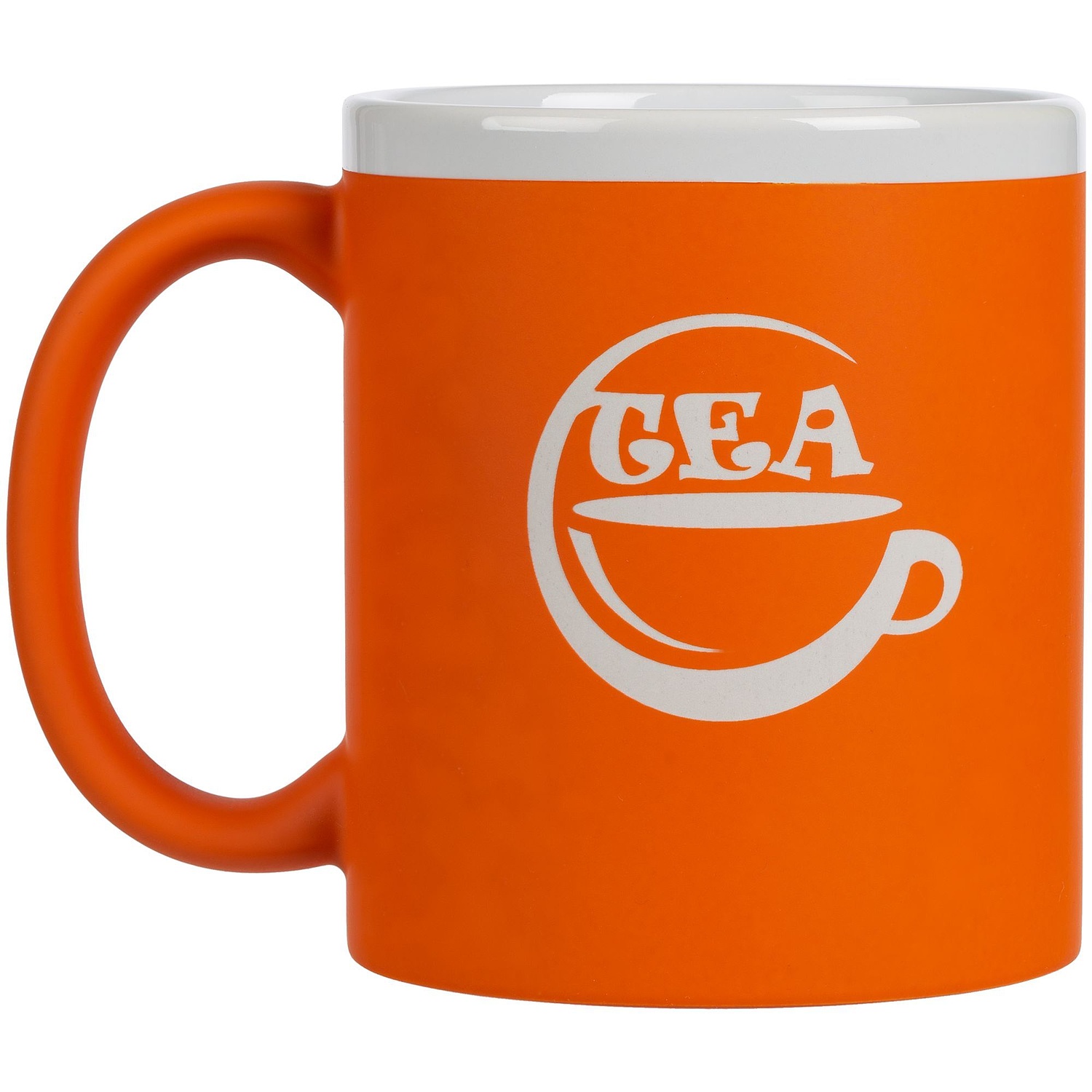 Кружка StopSpot с покрытием софт-тач, оранжевая с логотипом